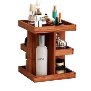 Cosmetic Storage <b>Box</b> Solid Wood 4 In 1 <b>Makeup</b> Organizer Jewelry Skincare Holder Desktop Rack - Product Image 1