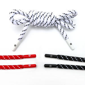 Aksesoris bulat dipersonalisasi tali sepatu sepatu reflektif cetak Logo kustom cetak Logo untuk menggambar tali tali Aglet - Product Image 4