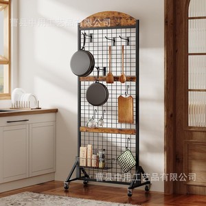 Ironwood Storage Pegboard <b>Shelf</b> Grid Wall Panel Display Rack Portable Kitchen Organizer With <b>Hooks</b> And <b>Shelves</b> - Product Image 1