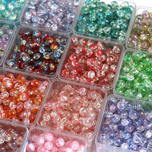 100 Piezas de Cuentas de Vidrio Craquelado de 10 mm, Cuentas Redondas de Cristal para Manualidades, Cuentas Sueltas para Hacer Joyas - Product Image 1