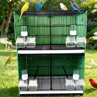 Cage à oiseaux portable empilable à prix d'usine avec support roulant, cages métalliques multicouches pour animaux de compagnie, maisons pour perroquets, canaris, pigeons, élevage