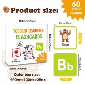 Tarjetas de Memoria para Bebés, Tarjetas de Aprendizaje de Palabras y Letras del Alfabeto para Niños Pequeños, Premiadas Tarjetas de Primeras Palabras - Product Image 2