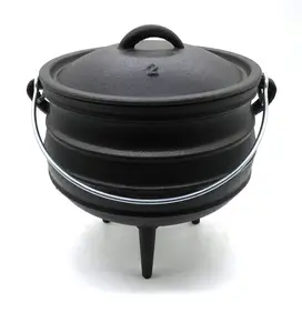 Cauldrão de ferro fundido da áfrica do sul, pote de sopa de ferro fundido