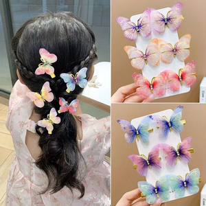 Hot Selling Exquisite Temperament Style Gradient Color Butterfly Hairpin Popular Niche Design Women's Hairpins Wholesale Jewelry - Product Image 4