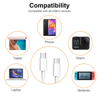 Chaqueta de nailon de 1m tipo C a tipo C Cable Smart USB C carga rápida PD 60W/100W/240W cargador para teléfonos móviles iOS y Android