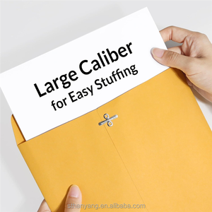 10X13 Cierre Kraft Sobre Reutilización Bolsa de archivo de papel amarillo Embalaje de postal liso para escuela Oficina Almacenamiento Correo - Product Image 5