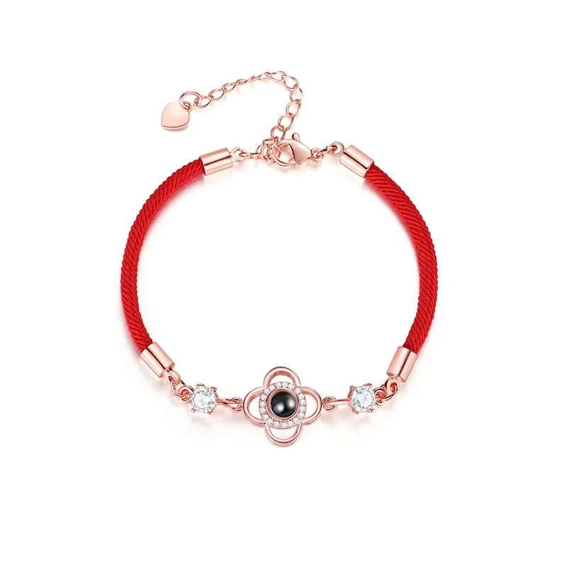 2024 projection photo bracelet trendy silver plated charm flower bracelet for women