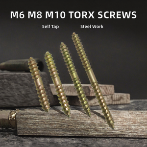Vis autotaraudeuses M6 M8 M10 à double filetage, tête Torx, finition zinguée, en acier, pour bois, à embase hexagonale et pointe conique - Product Image 2