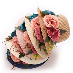 BESTELLA Foldable Women's Protection <b>Straw</b> <b>Hat</b> With Beautiful Flowers Spring <b>Summer</b> Beach Sunshade Casual Travel Holidays Beach - Product Image 5