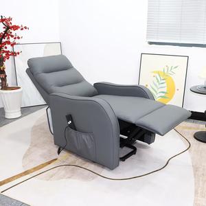 Moderno divano Wingback massaggio PU Relax sedia con telecomando e 8 programmi reclinabili e poggiapiedi - Product Image 1