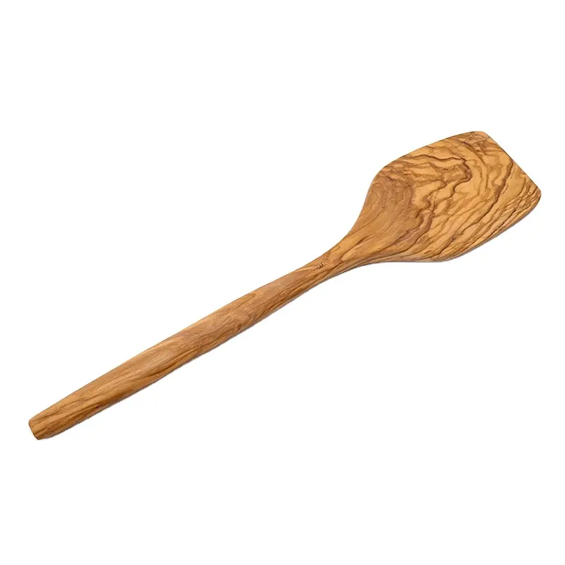 Espátula de madera para cocinar pala de madera de olivo accesorios de cocina utensilios de madera para cocinar hornear y servir alimentos