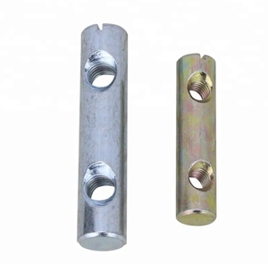 Écrous de fixation pour meubles à fentes galvanisés à deux trous, connecteur de meuble, acier, double trou, fente longue, écrou à barillet - Product Image 5