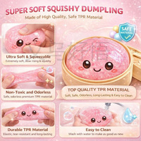 Jouets à presser anti-stress en forme de boulettes et pains Bao, avec visage souriant, style vapeur, avec kit de cuisson vapeur