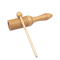 Guiro en bois avec mallette, instrument de percussion en bois naturel pour l'éducation musicale des enfants