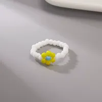 2025 pabrik langsung fashion bohemian bunga cincin jari murah buatan tangan multi Warna manik nasi cincin wanita