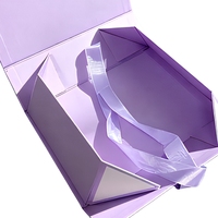 Boîte cadeau en papier magnétique pliable personnalisée avec gaufrage, impression UV, finition mate, impression de logo