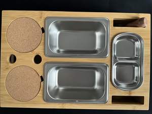 Caja de Aperitivos Ecológica de Bambú Orgánico con Logotipo Personalizado, con 3 Tazones para Aperitivos, Apta para Microondas y Lavavajillas, Bandeja para Sofá o Bar - Product Image 4