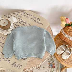 Pull en tricot pour bébé fille d'automne avec cœur Pull en tricot pour nouveau-né Pull pour bébé - Product Image 3