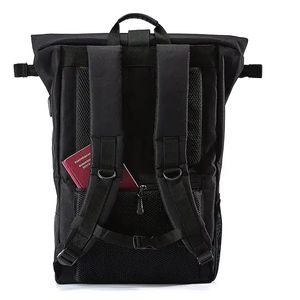Custom Sustainable Friendly Recycled Travel Roll Top Bag Waterproof Laptop <b>Rolltop</b> <b>Backpack</b> - Product Image 3