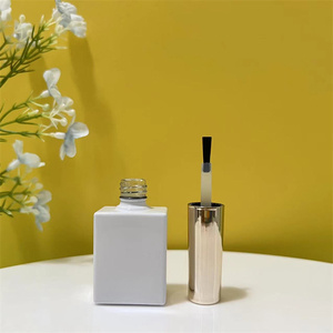 Botella de vidrio personalizada para esmalte de uñas de 12ml y 15ml, embalaje de esmalte de uñas blanco, botella vacía para esmalte de uñas con cepillo - Product Image 4