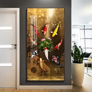 金魚画家の家の装飾画高級クリスタル磁器ウォールアート