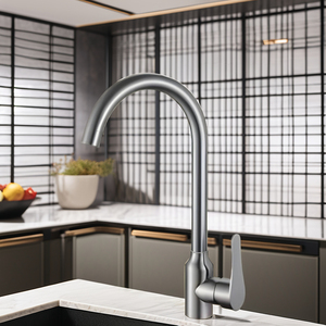 Kawal vòm cao cổ ngỗng Vòi Nước Nhà Bếp thiết kế hiện đại duy nhất xử lý <span class=keywords><strong>Mixer</strong></span> tap cho nhà bếp lỗ duy nhất cài đặt - Product Image 2