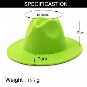 Wholesale in Stock Solid Color Party Fashion Wool Felt Panama Fedora Hats With Belts for Men and Women - Product Image 2