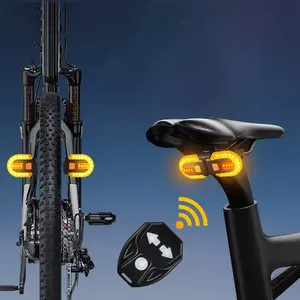 Luz traseira para bicicleta controle remoto, luz posterior recarregável de led com alarme