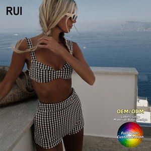 RUIQUWIN Wholesale High Waist <b>Bikini</b> <b>Set</b> Women Plus Size Swimwear Rhinestone <b>Triangle</b> Swimsuit Micro Brazilian <b>Bikini</b> <b>Set</b> - Product Image 1