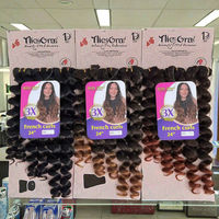 BELEZA Lot de 3 mèches synthétiques ondulées bouclées, extensions de cheveux chinois de 124 pouces, douces et rebondissantes, pour femmes noires