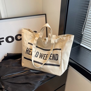 Logo personalizzato alla moda riutilizzabile in tela di cotone <span class=keywords><strong>Shopping</strong></span> Bag leggero pieghevole per i viaggi di <span class=keywords><strong>Shopping</strong></span> in spiaggia giorni - Product Image 3