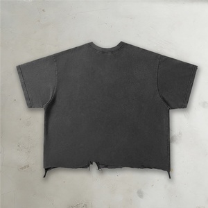 T-shirts personnalisés en coton 300 GSM, coupe ample, effet vieilli, style vintage, délavé au soleil, jersey, impression DTG - Product Image 2