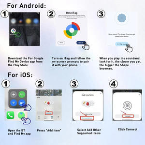 Traceur GPS intelligent double système certifié MFi Google, mini localisateur <span class=keywords><strong>de</strong></span> clés avec buzzer intégré, <span class=keywords><strong>partage</strong></span> multi-utilisateurs, garantie 1 an - Product Image 4
