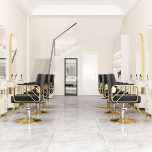 Sillón de Peluquería Moderno y Lujoso, Estructura de Acero, Elevación Hidráulica, Altura Ajustable, Rotación de 360 Grados, Duradero, para Salón de Belleza - Product Image 6
