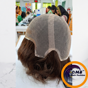 Peluca de Cabello Humano Remy con Línea de Cabello Natural para Hombre, Base de Encaje Suizo Francés, Pre-Desplumada, Nudos Decolorados - Product Image 1