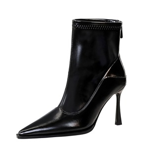 2026 New Stiletto Heels Retro Pointed Toe Thin Heel Versatile Elastic Zipper Ankle <b>Boots</b> - Product Image 1