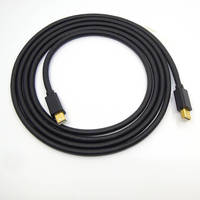 Câble Mini MDP vers MDP 4K60Hz 21,6 Gbps, boîtier ABS plaqué or, gaine PVC noire, 0,5m 1m 1,8m 3m