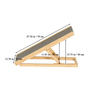 Verstelbare Gevouwen Massief Houten Hondenhelling Met Antislip Tapijt Draagbare Trappen Voor Katten Houten Auto Ramp Ladder Dier Patroon - Product Image 4