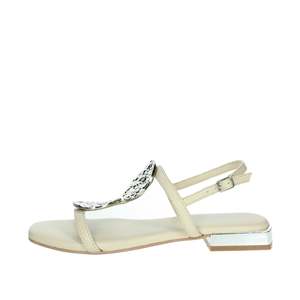 Gioseppo Women's Low <b>Sandal</b> Cream <b>Flat</b> Heel Strappy Design Summer Wear - Product Image 1
