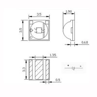 Diode LED UVA en céramique haute puissance SMD 3535 3W 3.4V 1000mA, longueurs d'onde optionnelles 365nm 370nm 375nm 380nm 385nm 395nm