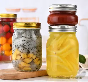 750ml Glass Mason Jar For Food Storage Empty Glass Kitchen Packing With Aluminum Screw Lid