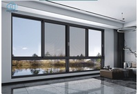 Fenêtre coulissante horizontale en aluminium à rupture de pont thermique, vue panoramique, pour projets de bâtiments résidentiels de luxe