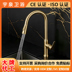 Kitchen Pull-Out Faucet Stainless Steel Single Handle Deck <b>Mounted</b> Modern Ceramic Valve Core YQ3016F - Product Image 2
