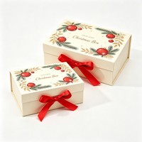 Kotak Hadiah Natal Kotak Hadiah Dekoratif untuk Kosmetik Pakaian Sepatu Kotak Magnetik Dengan Pita untuk Hadiah Liburan