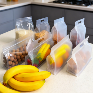 YSH Kapalı Kendinden Yapışkanlı Kırılmış Buz Plastik Ambalaj Poşeti Buzlu Şeffaf Geniş Sekiz Kenarlı Yapıştırmalı Düz Tabanlı Saplı Poşetler - Product Image 5