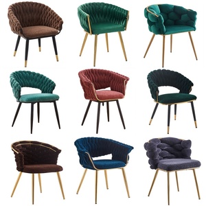 Fauteuils de salon en métal doré, design moderne, <span class=keywords><strong>beige</strong></span>, pour café, restaurant - Product Image 2