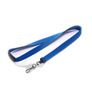 Bestom Lanyard à tresse plate de 5/8 "(16mm) avec porte-badge pour carte d'identité Crochet pivotant en oxyde noir et non détachable pour bureau et infirmière