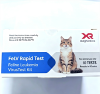 Prueba Rápida en Cassette para Detección de Antígenos FeLV y Anticuerpos FIV en Felinos, Kit de Detección con Oro Coloidal, Resultado en 5-10 Minutos para Hospitales Veterinarios y Uso Doméstico