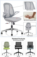Chaise de bureau moderne et simple en maille, réglable en hauteur, pivotante, avec base chromée, dossier inclinable, garantie de 2 ans, pour la maison, l'hôpital, l'hôtel