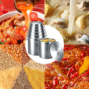 Grande marmite industrielle en acier inoxydable à fond composite à 3 couches pour la <span class=keywords><strong>livraison</strong></span> de <span class=keywords><strong>repas</strong></span>. - Product Image 4